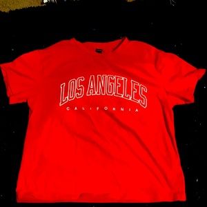 cropped x-small red shien tshirt